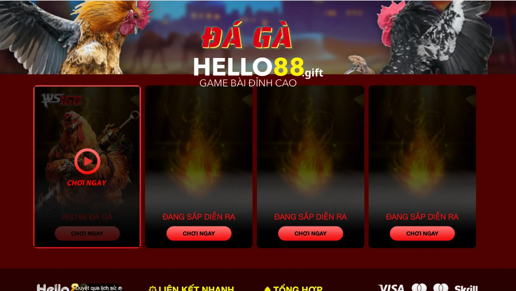 Đá gà online tại nhà cái Hello88 cập nhật thường xuyên nhiều kèo thi đấu Đá gà online tại nhà cái Hello88 cập nhật thường xuyên nhiều kèo thi đấu